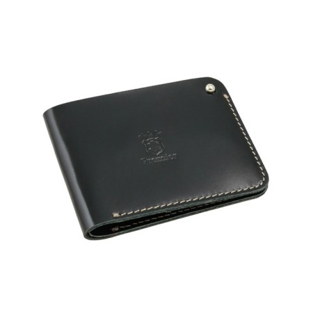 Wallet, kobovnaya button, black, smooth