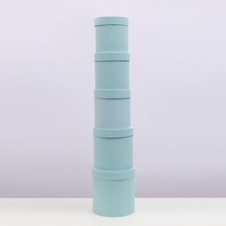 Set of round boxes 5 in 1 "paints", turquoise, 25 x 25 x 25 - 19 x 19 x 19 cm-2