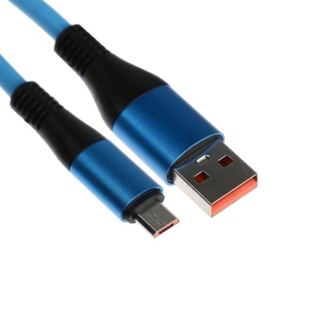 MicroUSB cable - USB, 2.4 A, TPE braid, thickened, 1 meter, blue