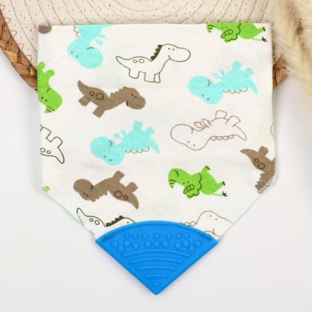 Bandana Bibslate Bibslate/Snoby for feeding, waterproof with a teetker on the button, the color is blue, mix-1