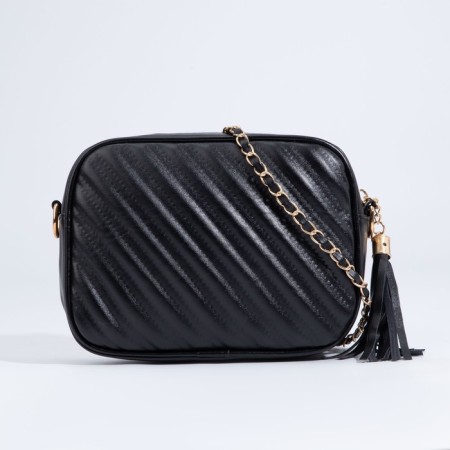 Bag Cross-Bodi with a zipper, external pocket, black color