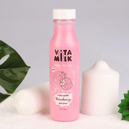 Vitamilk gel shower strawberries and milk 350 ml-3