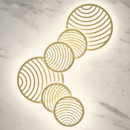 The lamp wall-flowing Mantra Collage, LED, 3000LM, 3000K, 685x136x400 mm, gold color-5