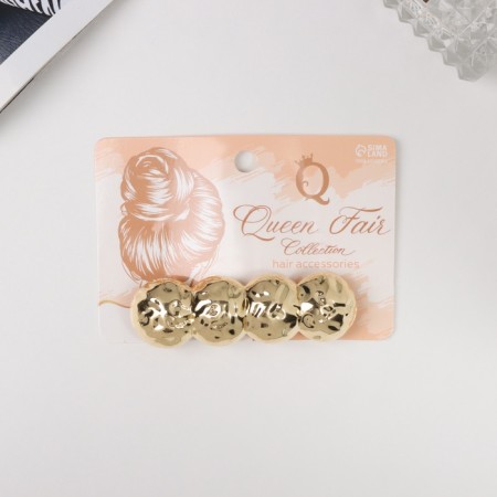 Halle hair clip "Helle" circles relief, 7 cm, gold-2