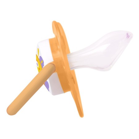Nipple-dummy silicone orthodontic "rocket", from 3 months, color orange-4