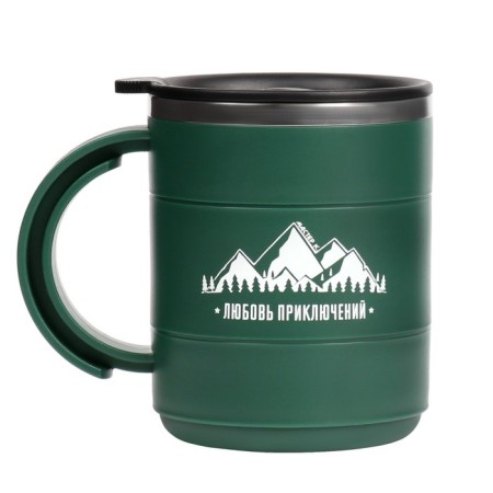 Thermal circle, 450 ml, campaign "Love of adventures", retains heat 2 hours, green-1