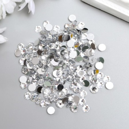 Decor for creativity plastic "Rhinestones Round. Transparent" (set of 200 pcs) 0.5x0.5 cm-2