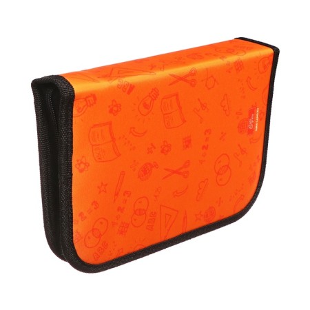 Penal 3 sections, tab inside, 140 x 210 x 40 mm, textiles, calligrata top block "Panda"-3