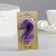 Candle in the Cake "Fine", number "2", purple metallic, 6.5 cm