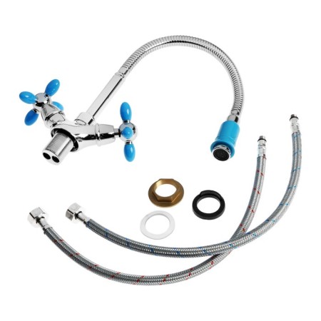 Accoona A4882M kitchen mixer, double -leaf, with flexible surge, blue/chrome-5