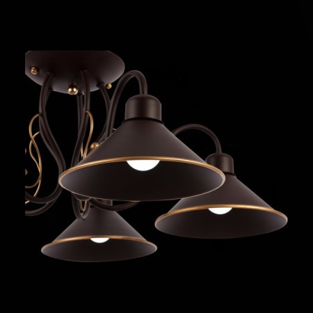 Ceiling EVOLUCE lamp. Sle120402-05. Ciolla. 5x60 watts, E27, 66x66x24 cm, dark -brown color-6
