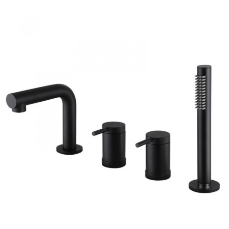 Bath mixer Abber Emotion AF8813B, on board the bath, shower set, black