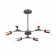 Ceiling EVOLUCE lamp. Sle106403-06. Palare. 6x60 watts, E27, 60x60x35.5 cm, gray color, pink gold