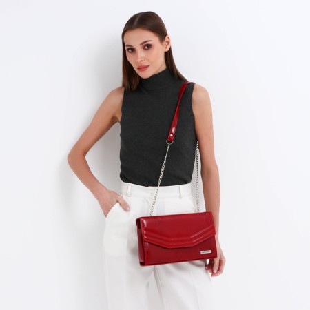 El Masta bag with a valve, an outer pocket, burgundy color-7