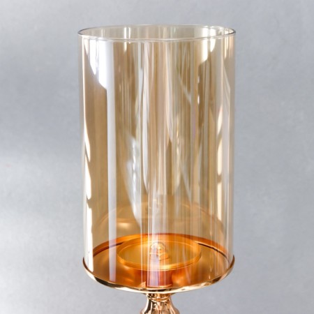 Summary metal, glass per 1 candle "mosaic" gold 59.5x14x23 cm-5