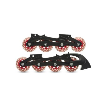 Cross Roller Frame for hockey skates, black-red, size 34-37-1