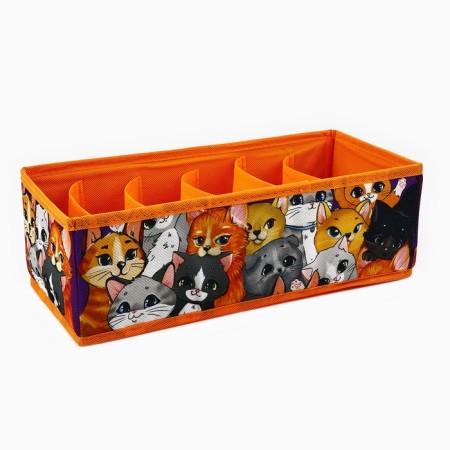 Organizer for storage, coffee for linen 6 cells "kittens", 32 x 15 x 10 cm-1