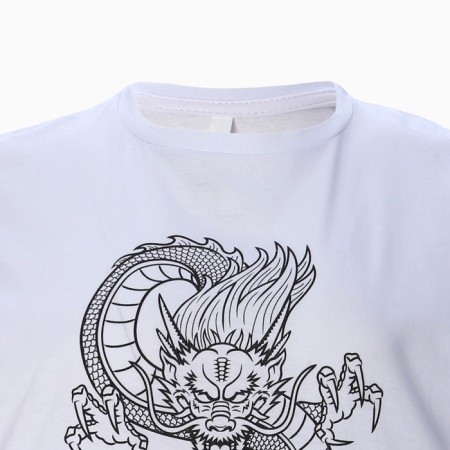 Women's T -shirt "Dragon", white color/Black print, size 52-8