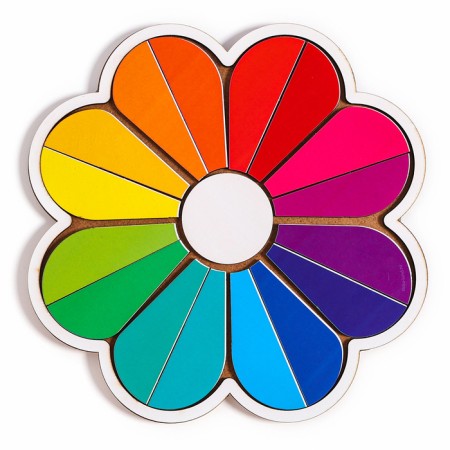 Wooden puzzle for children "Flower", we study the colors-1