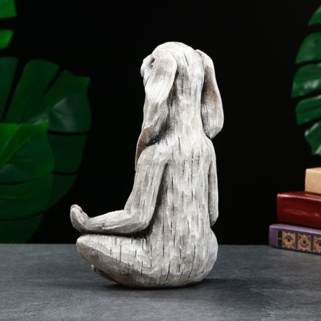 Figure "Hare Yoga" 25x19x10cm, Gray Stone-3