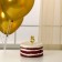 Set of candle in cake + 5 balls, number 5, gold