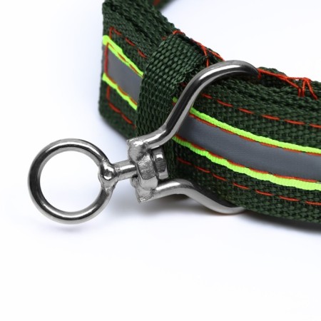 Four -layer reflective collar with a swivel 65 x 4 cm, green-3