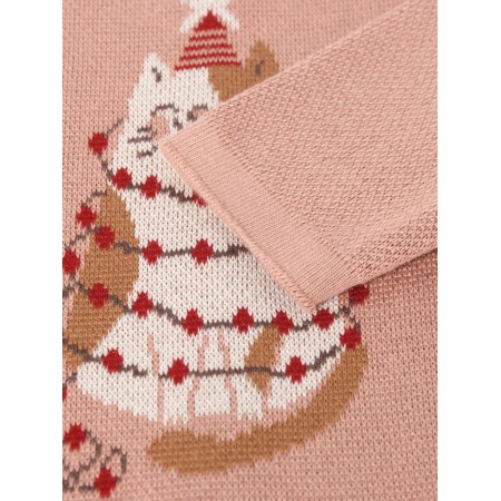 New Year. Jumper knitted baby I "Winter Cat" Growth 68-74 cm-2