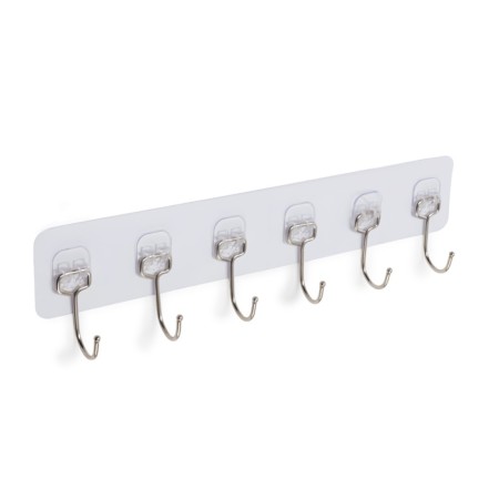 A hanger with an adhesive surface of 6 hooks tundra, transparent, 1 pc.-7