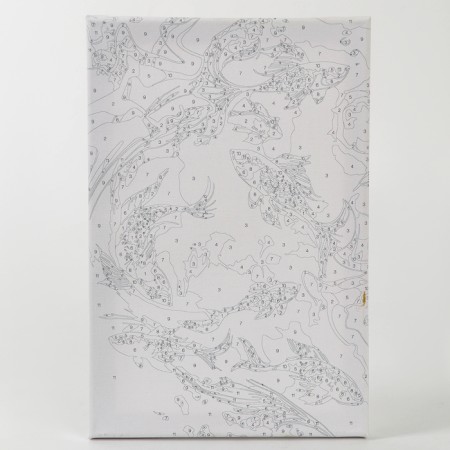 Picture on numbers with a subframe and rubbing "Golden Fish", 20 x 30 cm-7