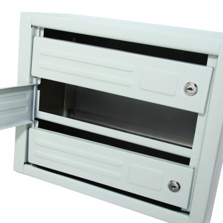 Mailing box multi -sectional, 3 sections, with the back wall, gray, Mix door-4