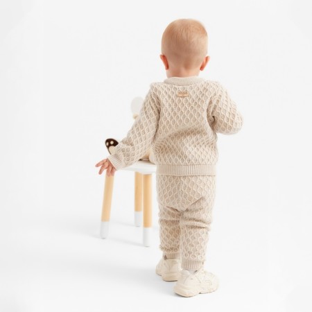 Pants Knitted Minaku, beige color, height 86-92 cm-5