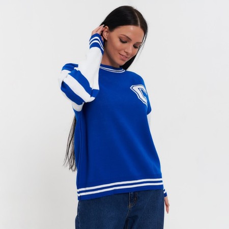 Female jumper, bright blue, size One size (42-44)-1