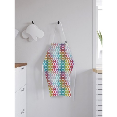 Apron kitchen with a photo print "Circles in color overflows", adjustable, size OS-1