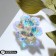 Brooch "Flower" Fairytale, Rainbow color in silver