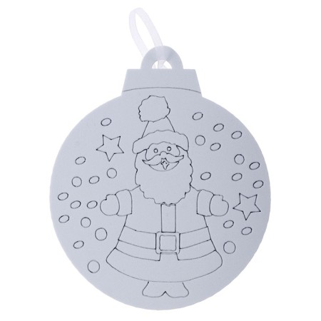 Christmas tree decoration for painting "Santa" 4 pcs., Brush-2
