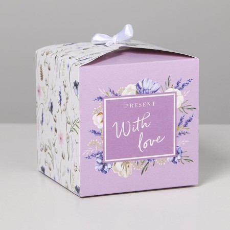 Gift folding box, packaging, “With Love”, 12 x 12 x 12 cm-1