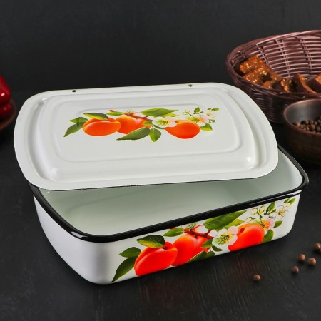 Metal container with a lid, 2.5 l, dree mix, white color-1