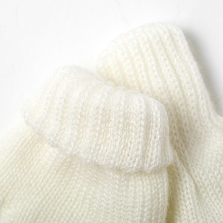 Mittens for the girl Double Panda, White, Size 12-2