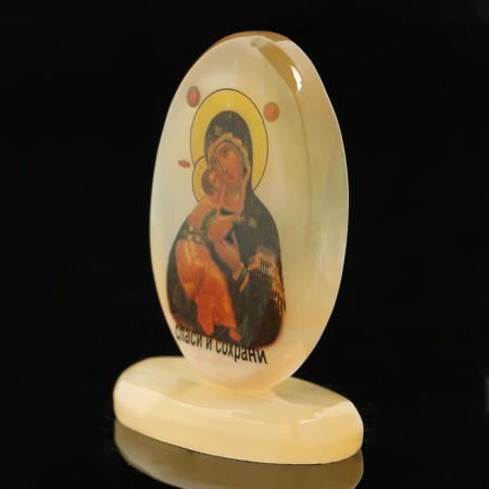 Icon "Vladimir", on a stand, selenite-3