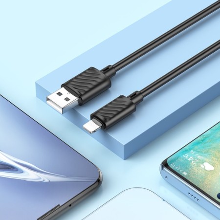 Hoco X88, Lightning cable - USB, 2.4 A, 1 m, PVC, black-3