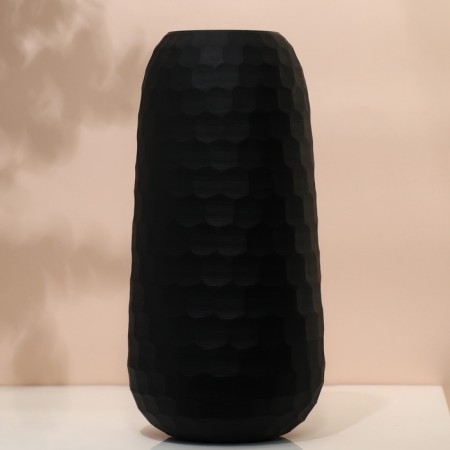 Vase for flowers "Sarah" made of black glass 31 x 15 x 15 cm-4