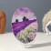 Decorative plate "Lavender field", view 2, with a pattern on canvas, D = 19.5 cm