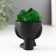 Kashpo concrete mini "Mr. Green" Ivazaru with moss black 5.5x6.5x6.5 cm (moss green stabil.)