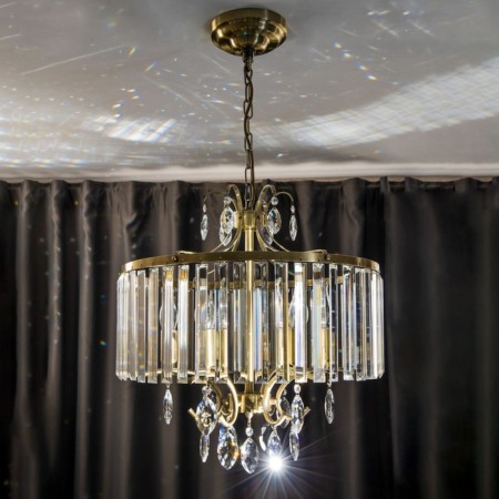Suspended chandelier Citilux "Inga" CL335163, 48x48x120 cm, 6x60W, E14, brown color-4