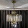 Suspended chandelier Citilux "Inga" CL335163, 48x48x120 cm, 6x60W, E14, brown color