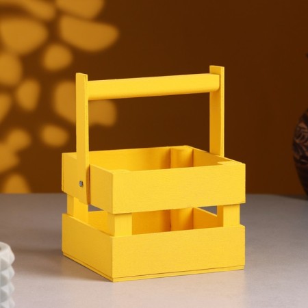 Wooden Kashpo 12 × 11 × 9 cm "odnushka light", two -string, yellow Dam beautifully