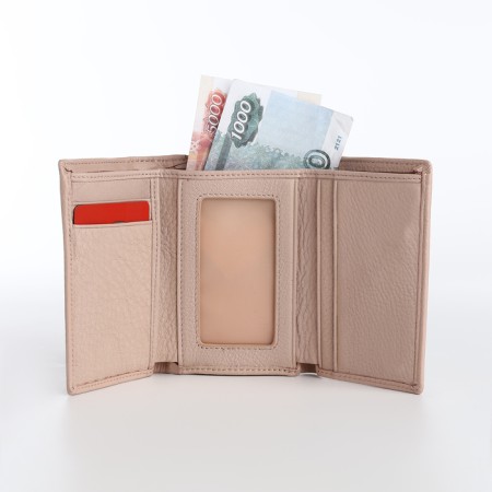 Women's wallet on a magnet, powder color-5