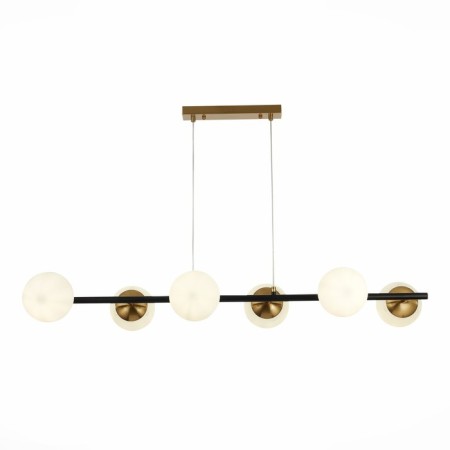 Suspended EVOLUCE lamp. Sle220403-06. Forli. 6x60 watts, E27, 105x40x18 cm, black color, brass-3