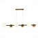 Suspended EVOLUCE lamp. Sle220403-06. Forli. 6x60 watts, E27, 105x40x18 cm, black color, brass