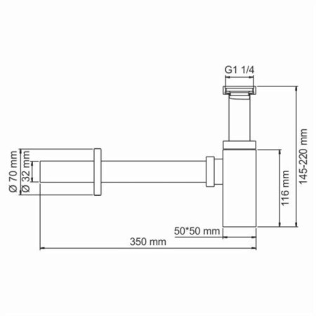 Siphon for the sink Wasserkraft a096, 1 ​​1/4 "x 32 mm, brass/stainless steel, light bronze-1